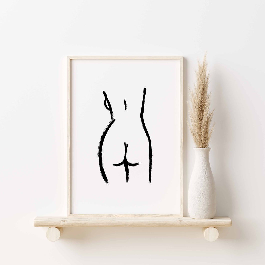 Peachy - Abstract Bum - Black and White