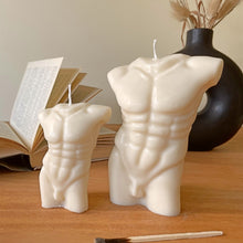 Load image into Gallery viewer, Vanilla Scented Large Male Body Soy Candle 15cm
