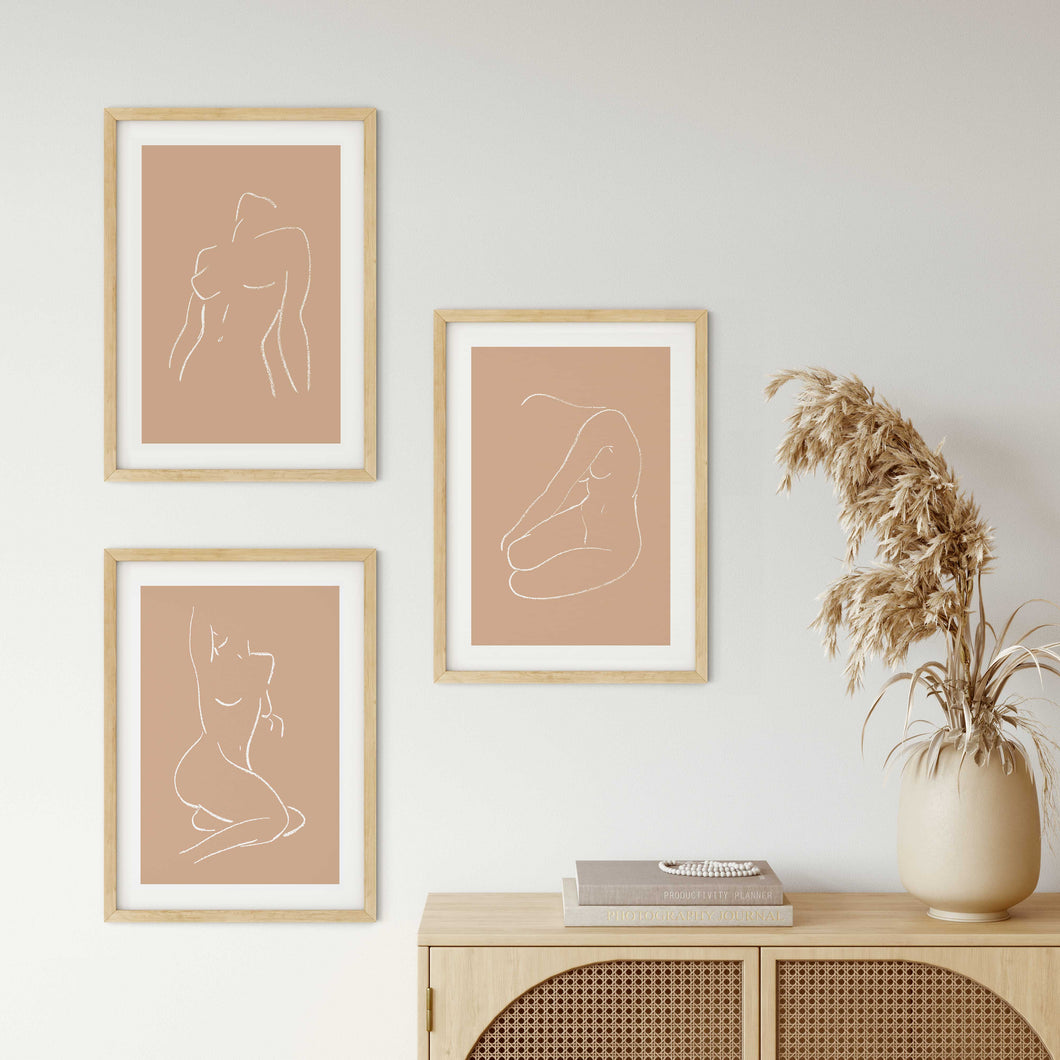 Female Form Set of 3 in Nude