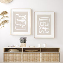 Load image into Gallery viewer, Neutral Abstract Line Art Set of 2
