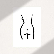 Load image into Gallery viewer, Peachy - Abstract Bum - Black and White
