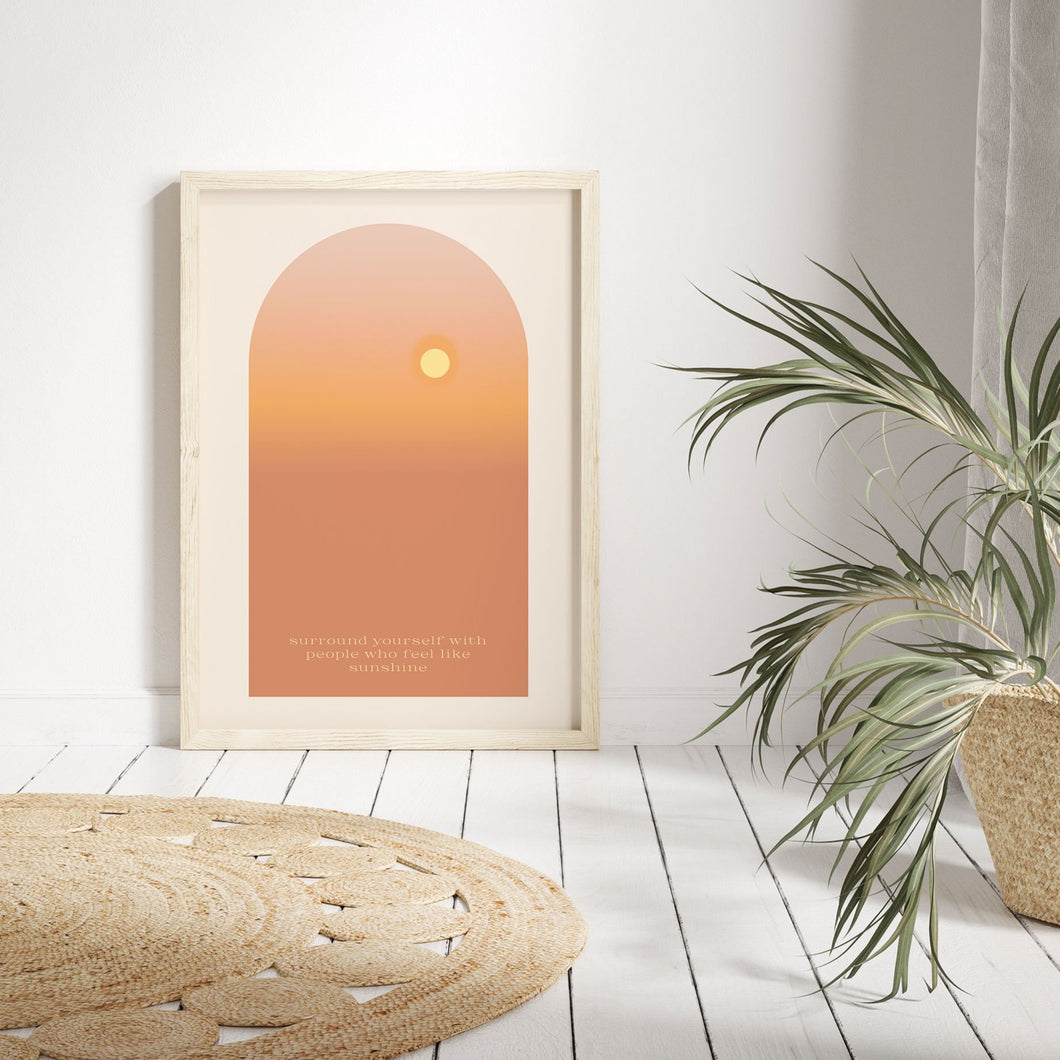 Sunset quote art print boho gallery wall by Megan Heloise